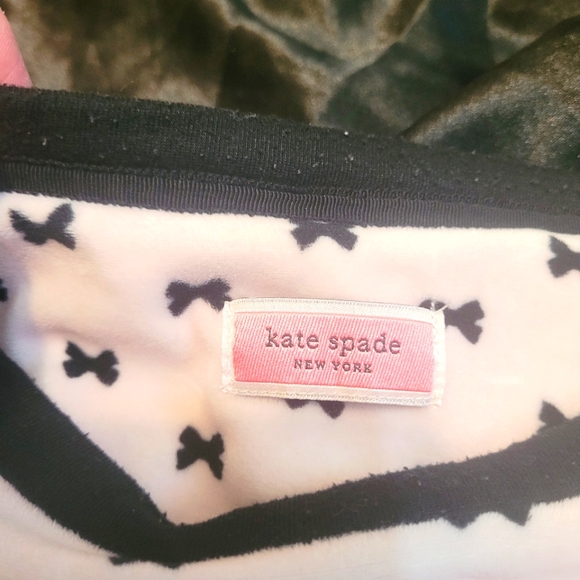 Kate Spade Bow design Plush Soft PJ top,Pink Black - Picture 8 of 13